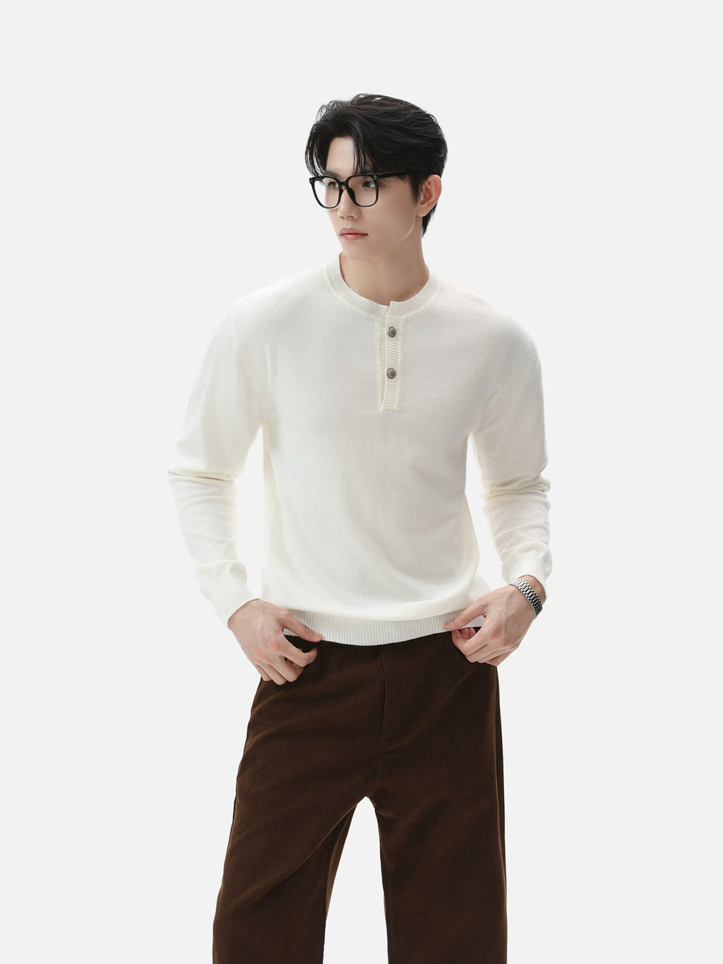 BNB Frame-Drape Knit Henley (3colors)