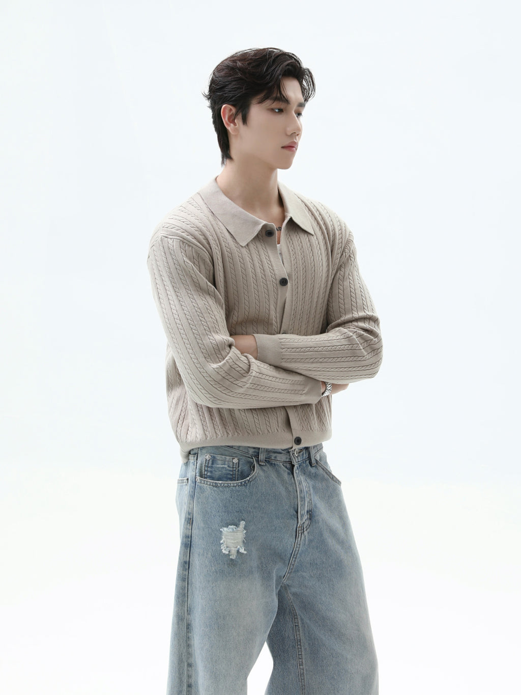 BNB Perfect Cable Shirt Knit (3color)
