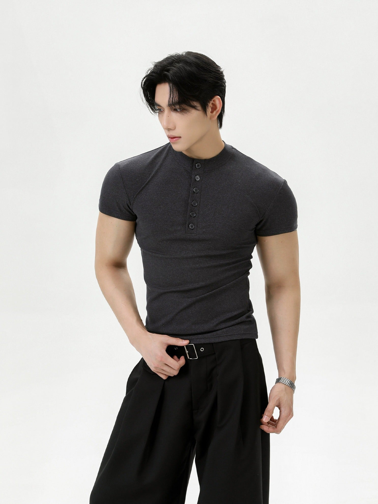 BNB Perfect Smooth Henleyneck Knit (3color)