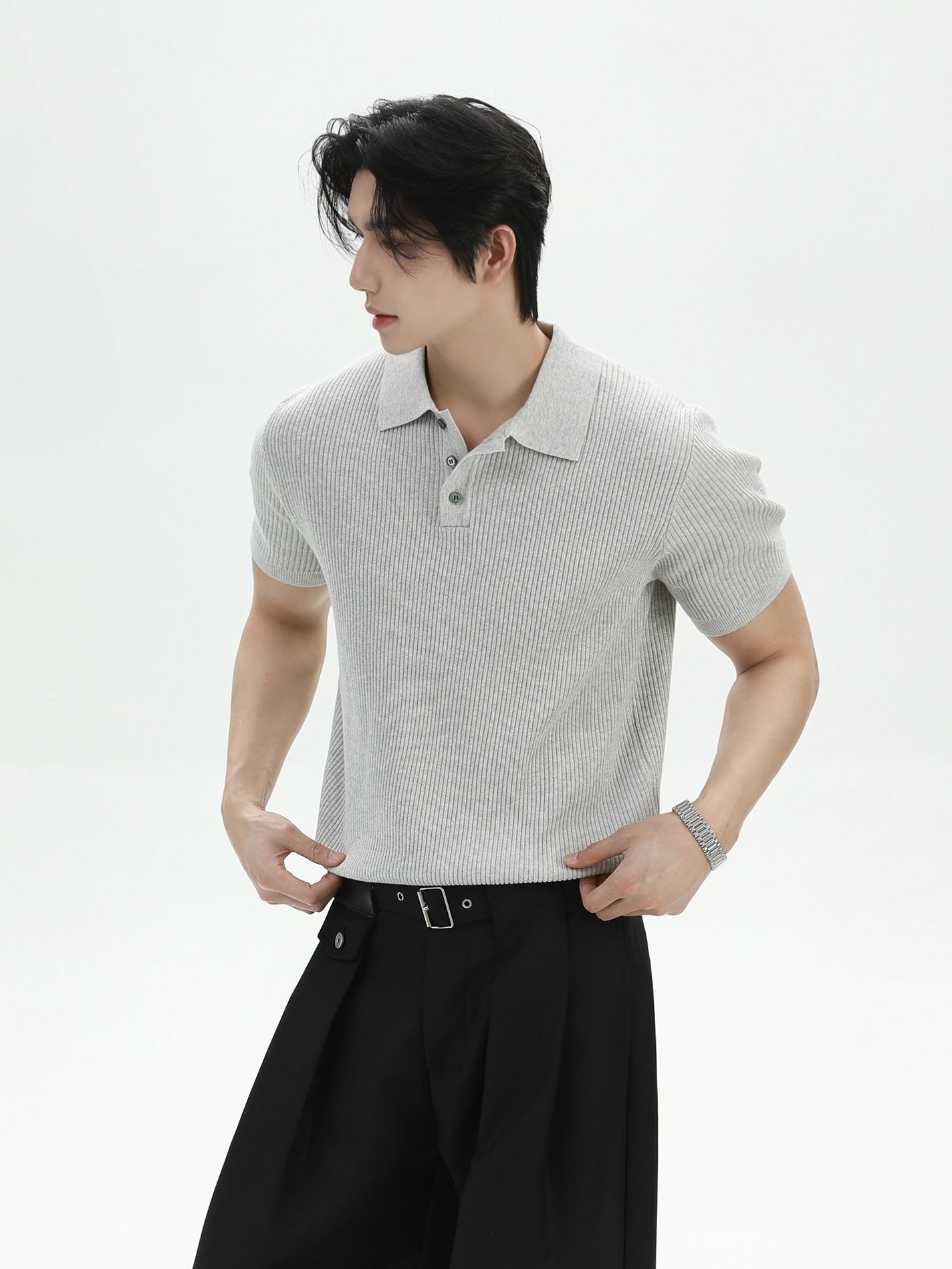 BNB Perfect Rib Half Polo Knit (2color)