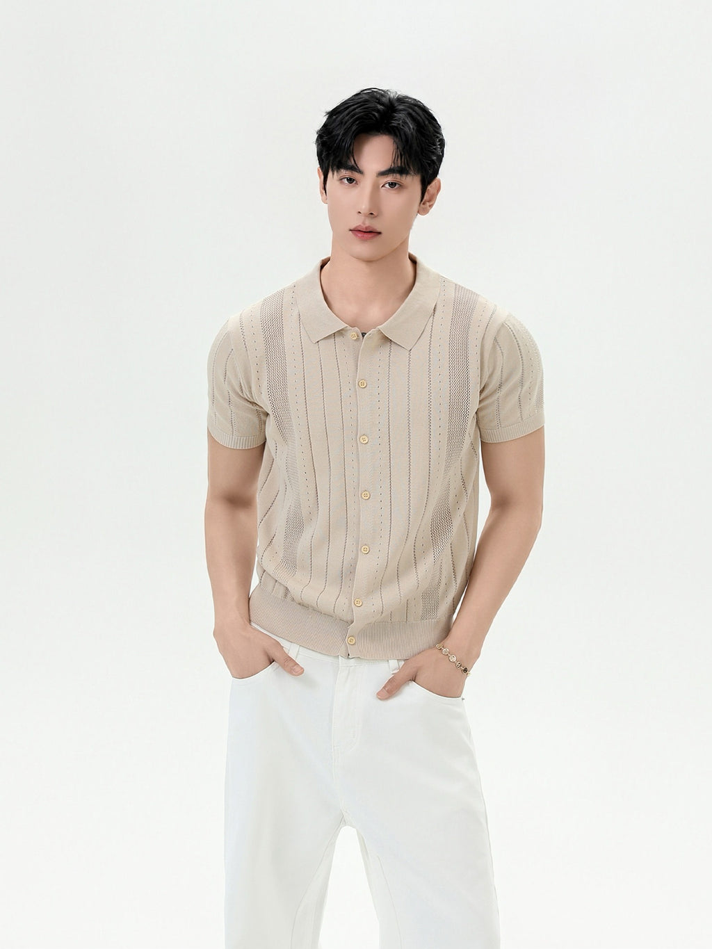 BNB Vertical Ribbed Knit Polo (3color)