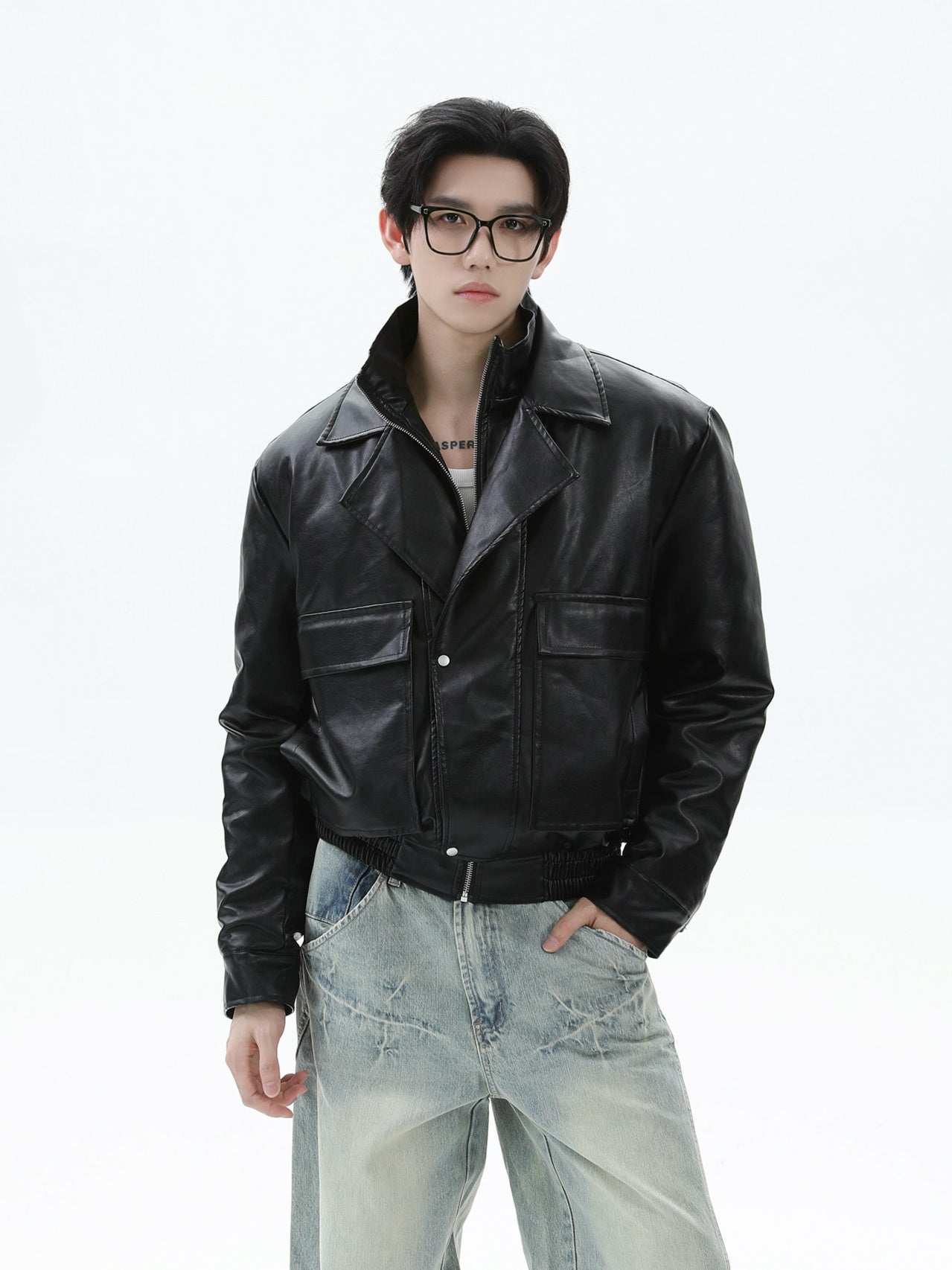 BNB Perfect Hard Form Leather Jacket (2color)