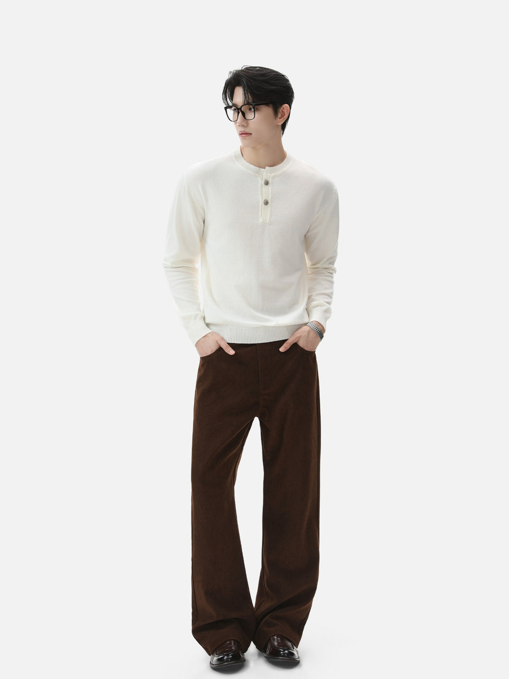 BNB Frame-Drape Knit Henley (3colors)
