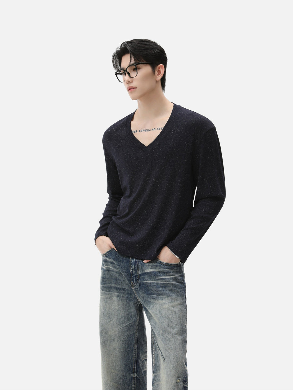BNB Sculpt Heather V-Neck Tee (3colors)