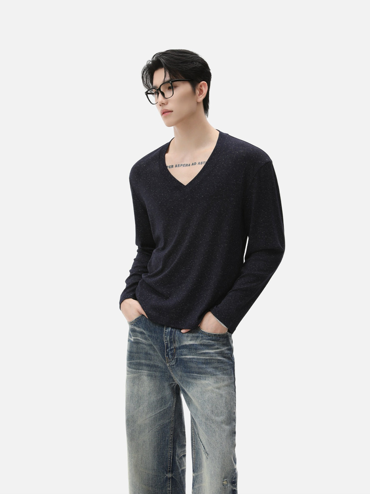 BNB Sculpt Heather V-Neck Tee (3colors)