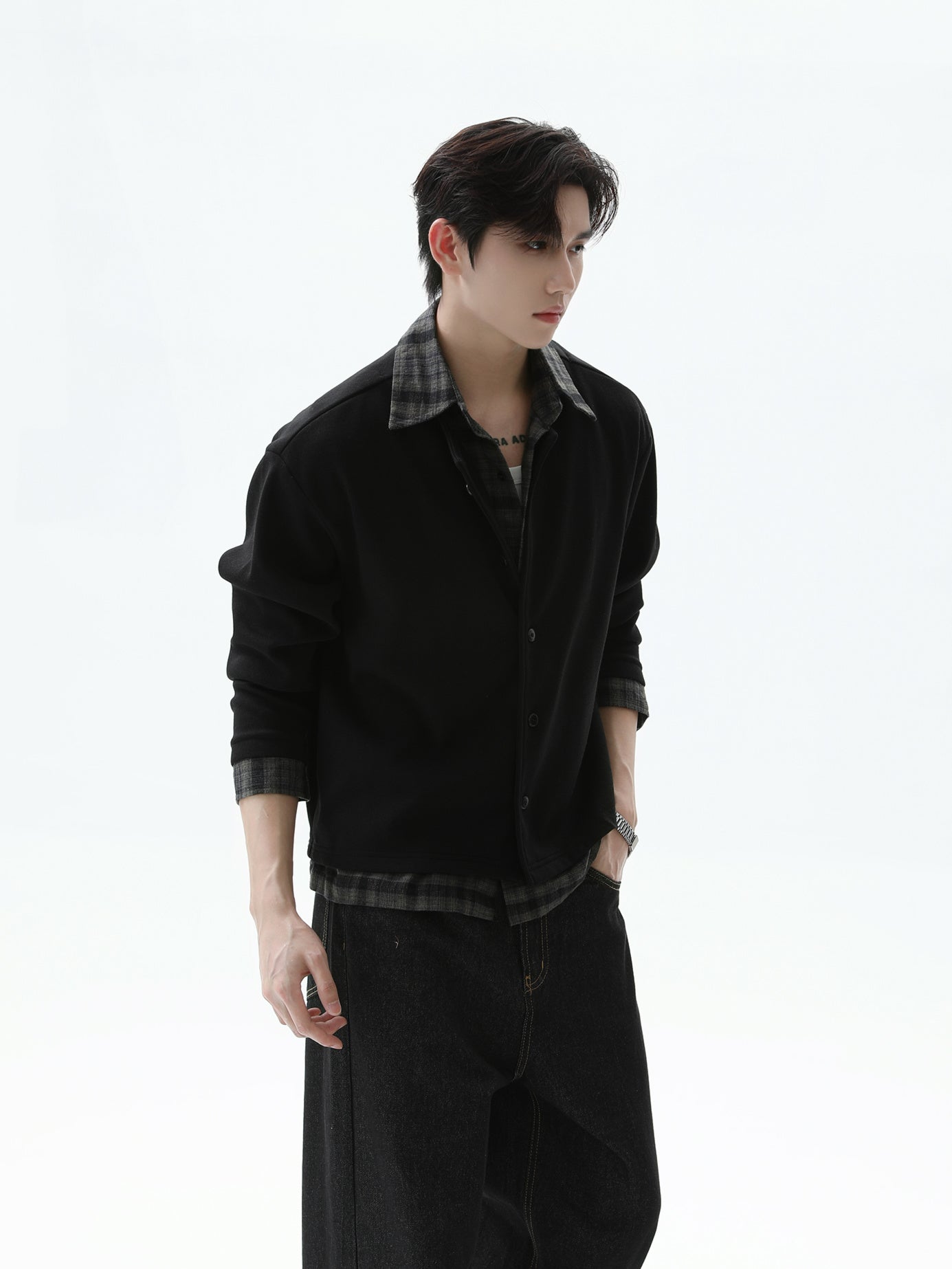 BNB Perfect Check Layered Shirt Jacket (2color)