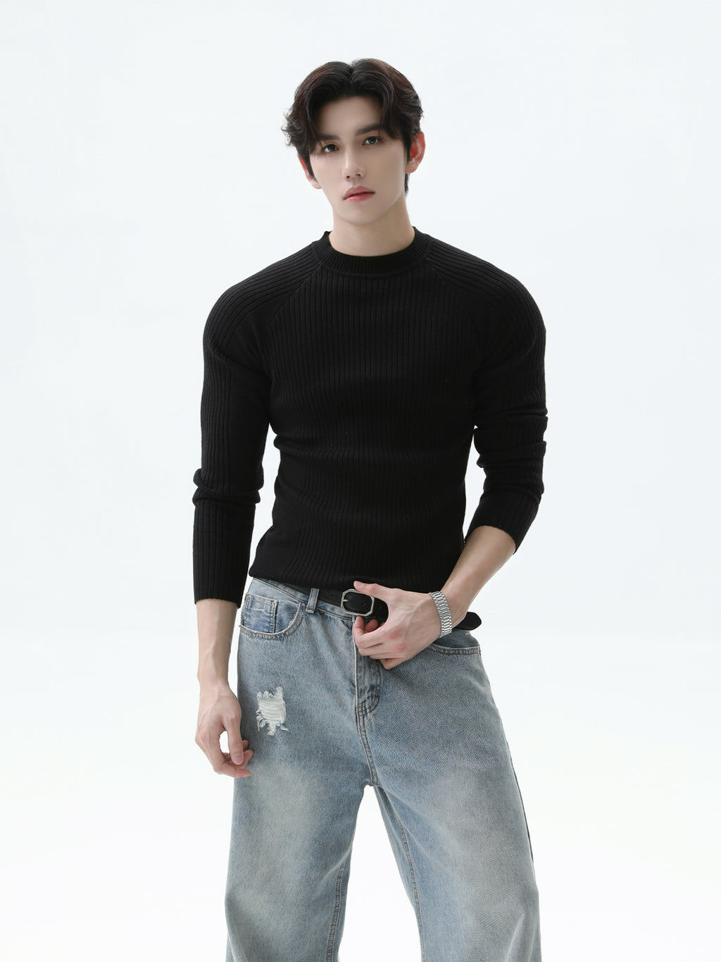 BNB Perfect Essential Rib Mock Knit (4color)