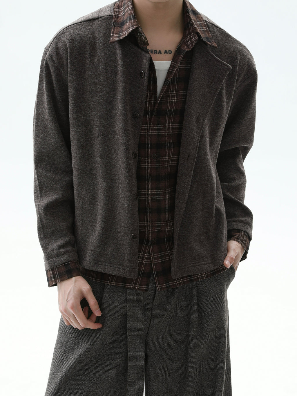 BNB Perfect Check Layered Shirt Jacket (2color)