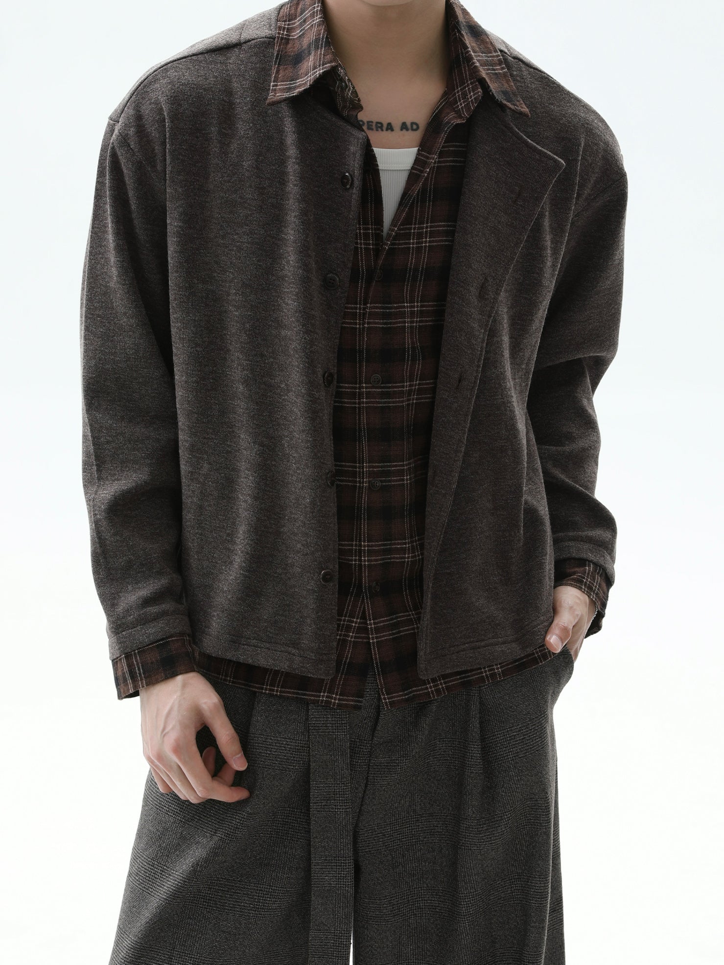 BNB Perfect Check Layered Shirt Jacket (2color)