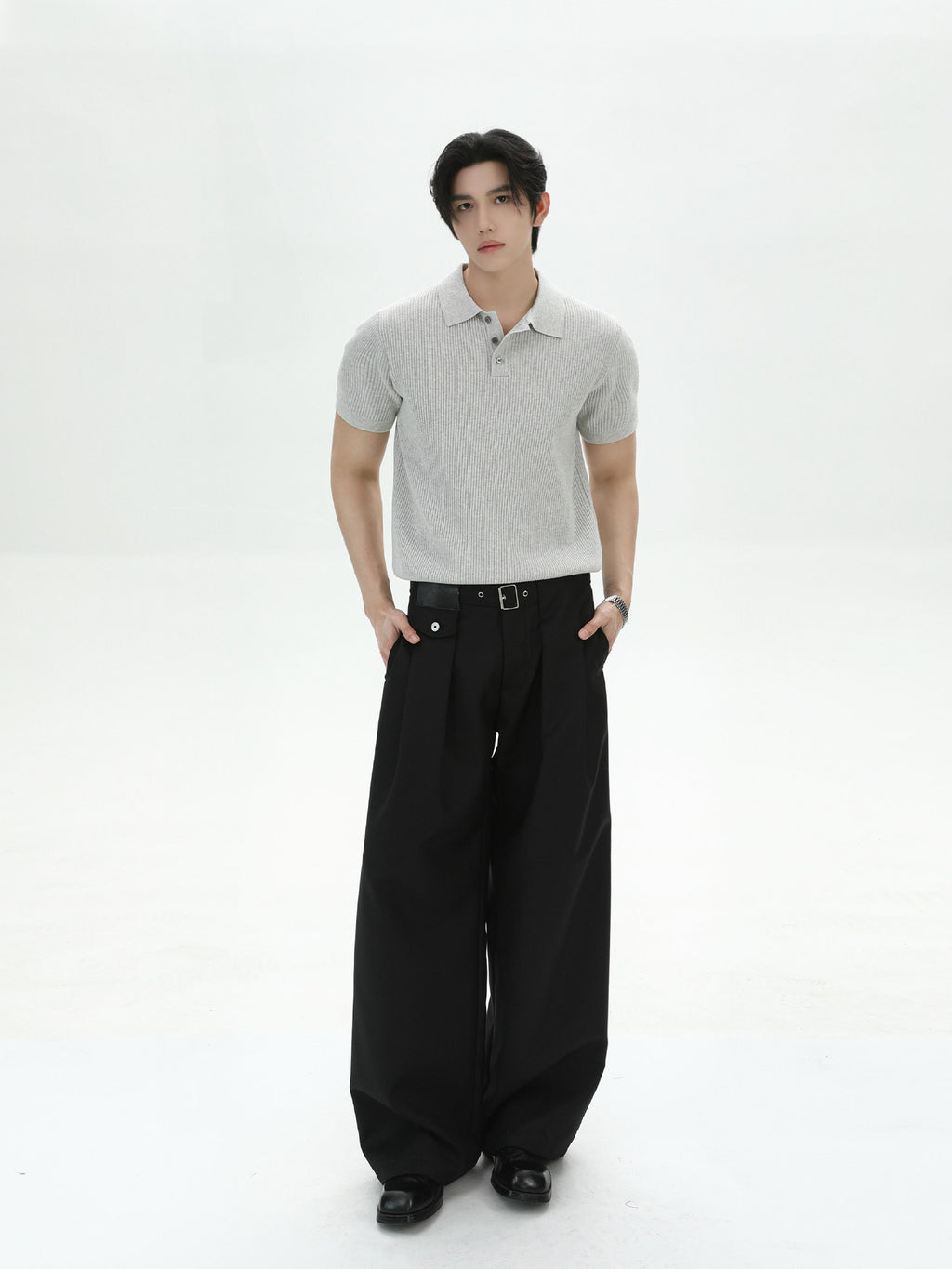 BNB Perfect Rib Half Polo Knit (2color)