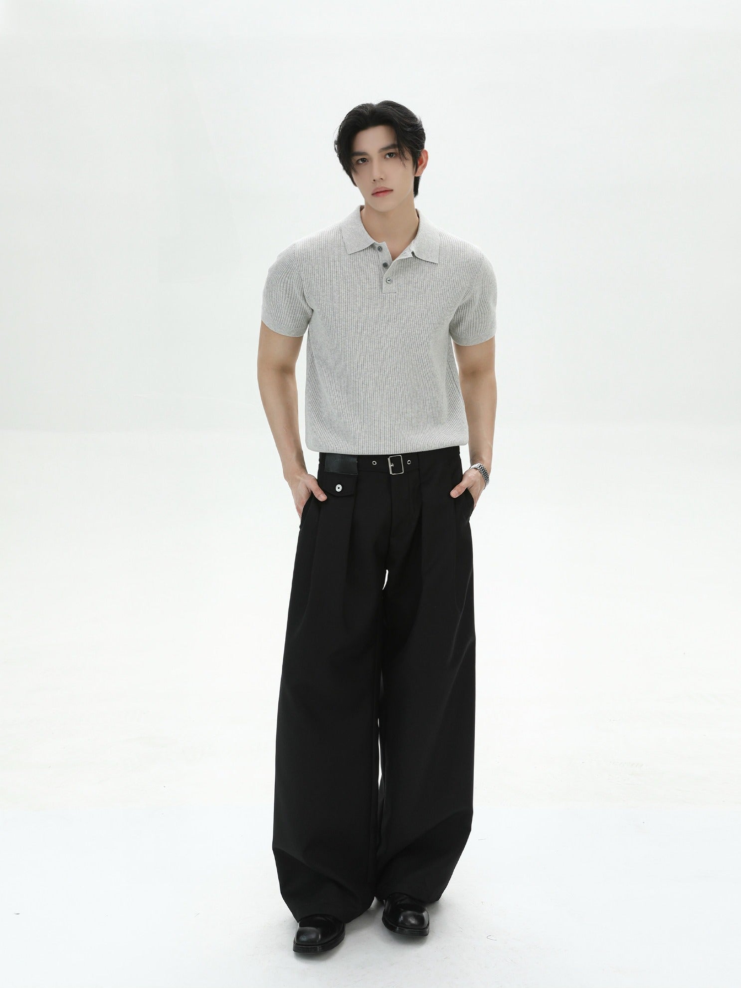 BNB Perfect Rib Half Polo Knit (2color)