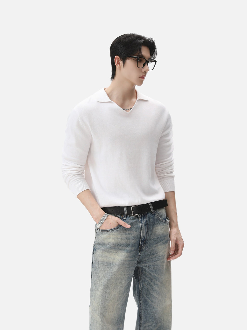 BNB Seamless V-Polo Sweater (4colors)