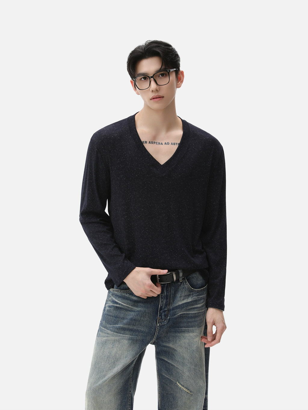 BNB Sculpt Heather V-Neck Tee (3colors)
