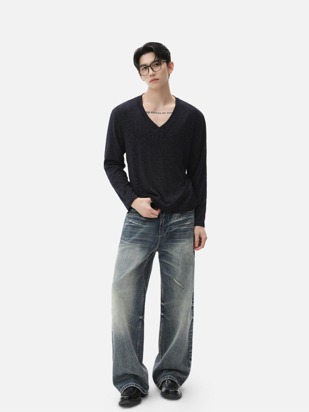 BNB Sculpt Heather V-Neck Tee (3colors)