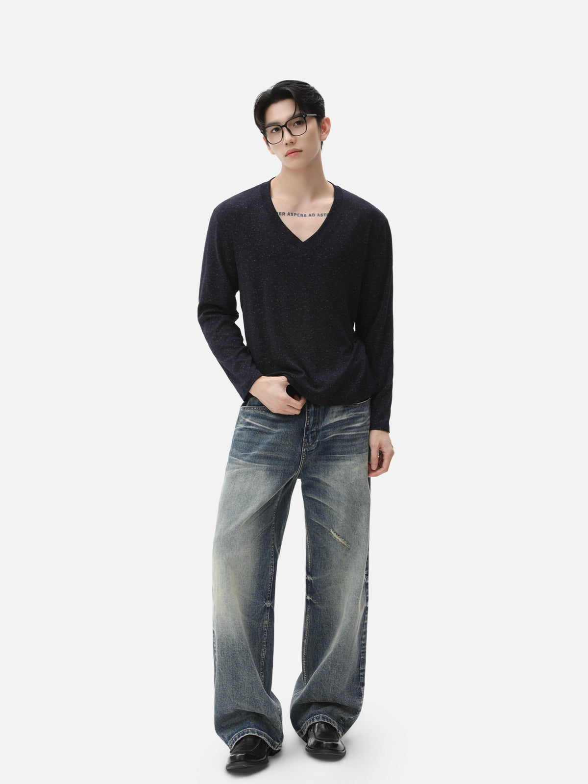 BNB Sculpt Heather V-Neck Tee (3colors)