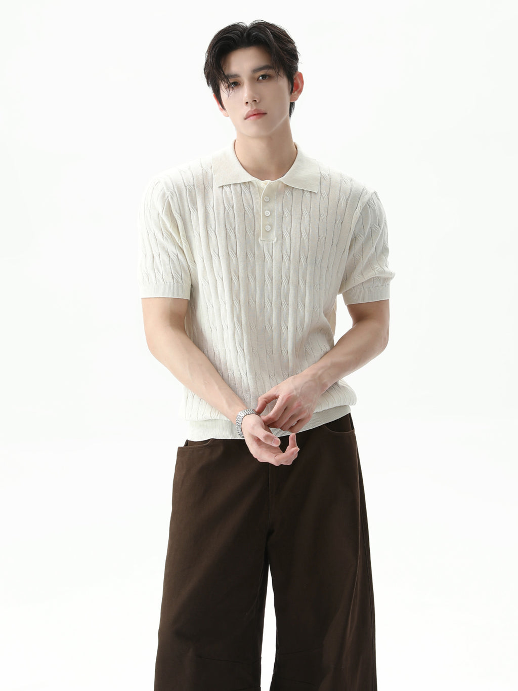 BNB Perfect Cable Knit Polo