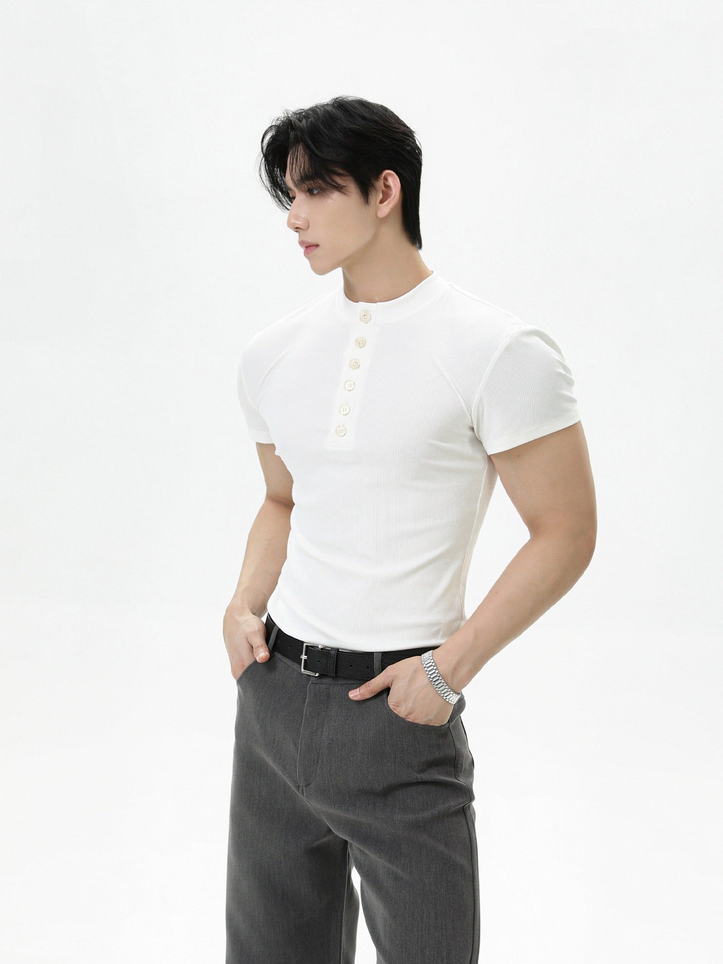 BNB Perfect Smooth Henleyneck Knit (3color)