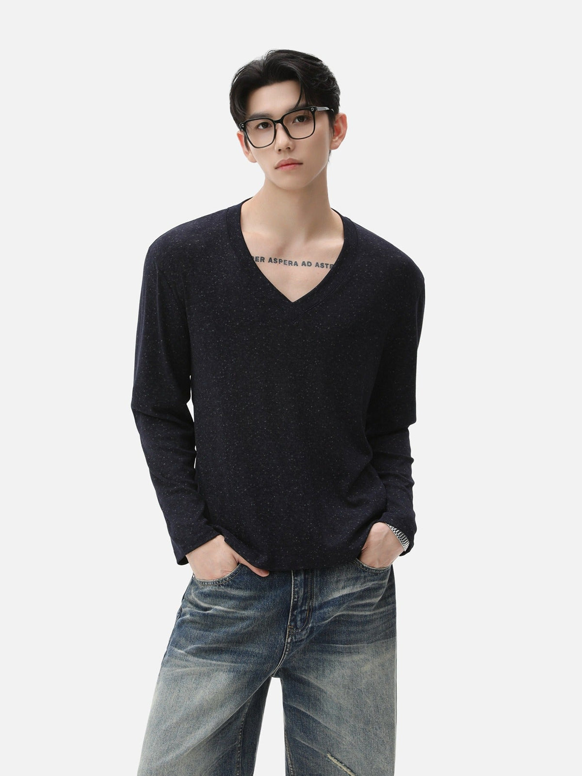 BNB Sculpt Heather V-Neck Tee (3colors)