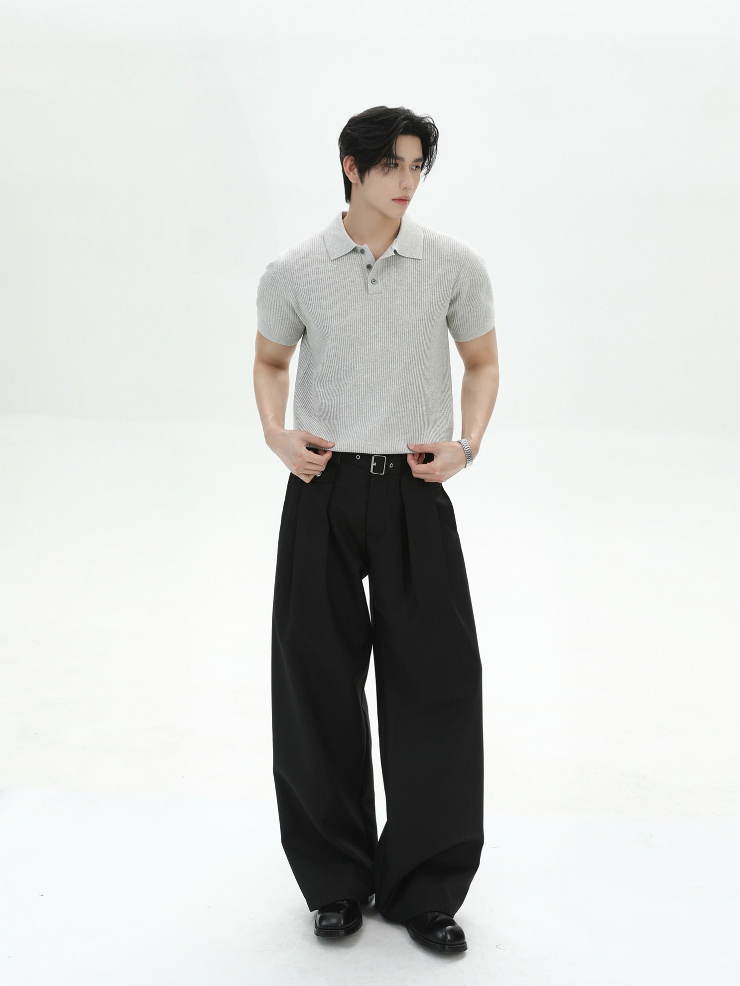 BNB Perfect Rib Half Polo Knit (2color)