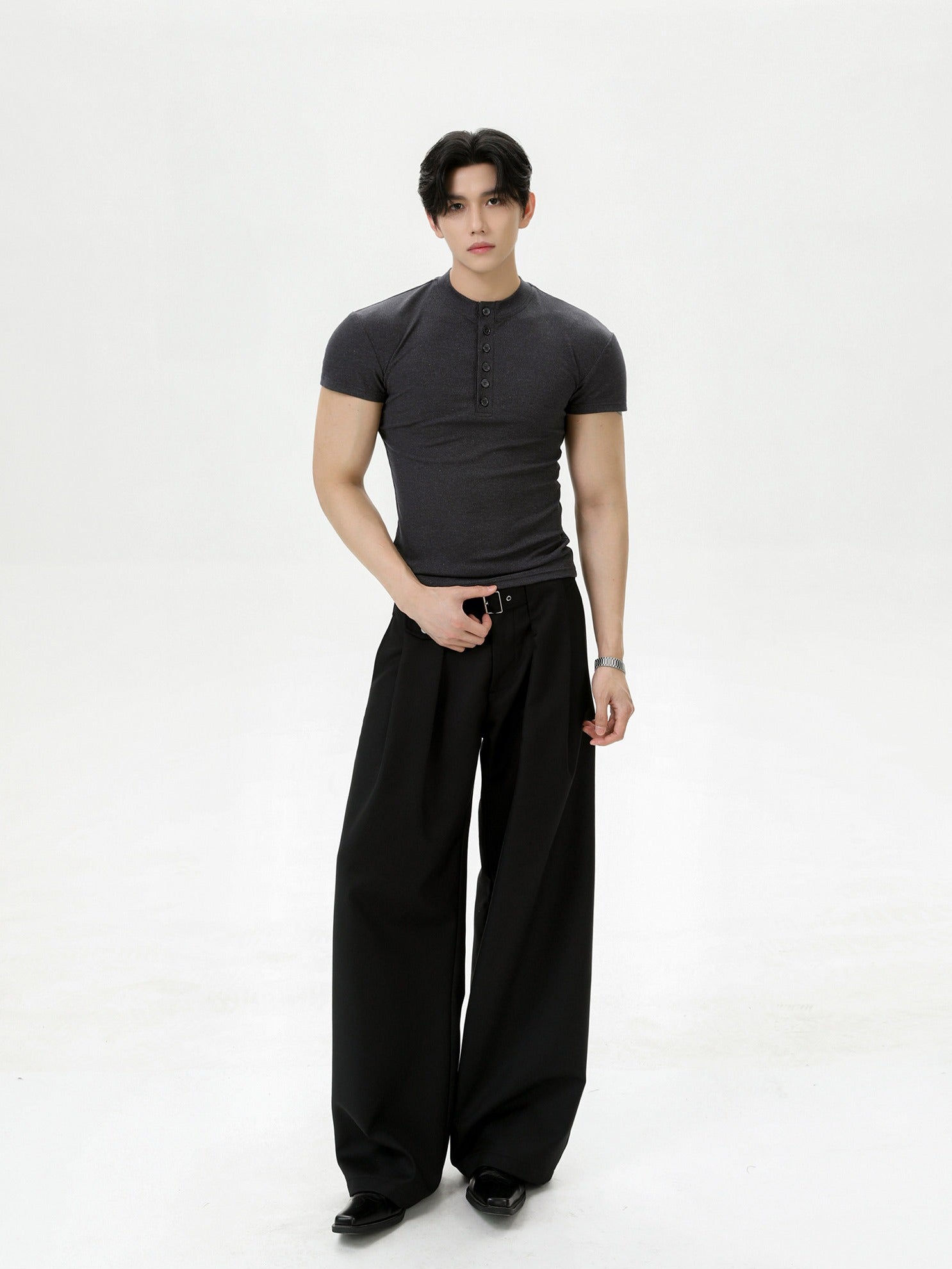 BNB Perfect Smooth Henleyneck Knit (3color)