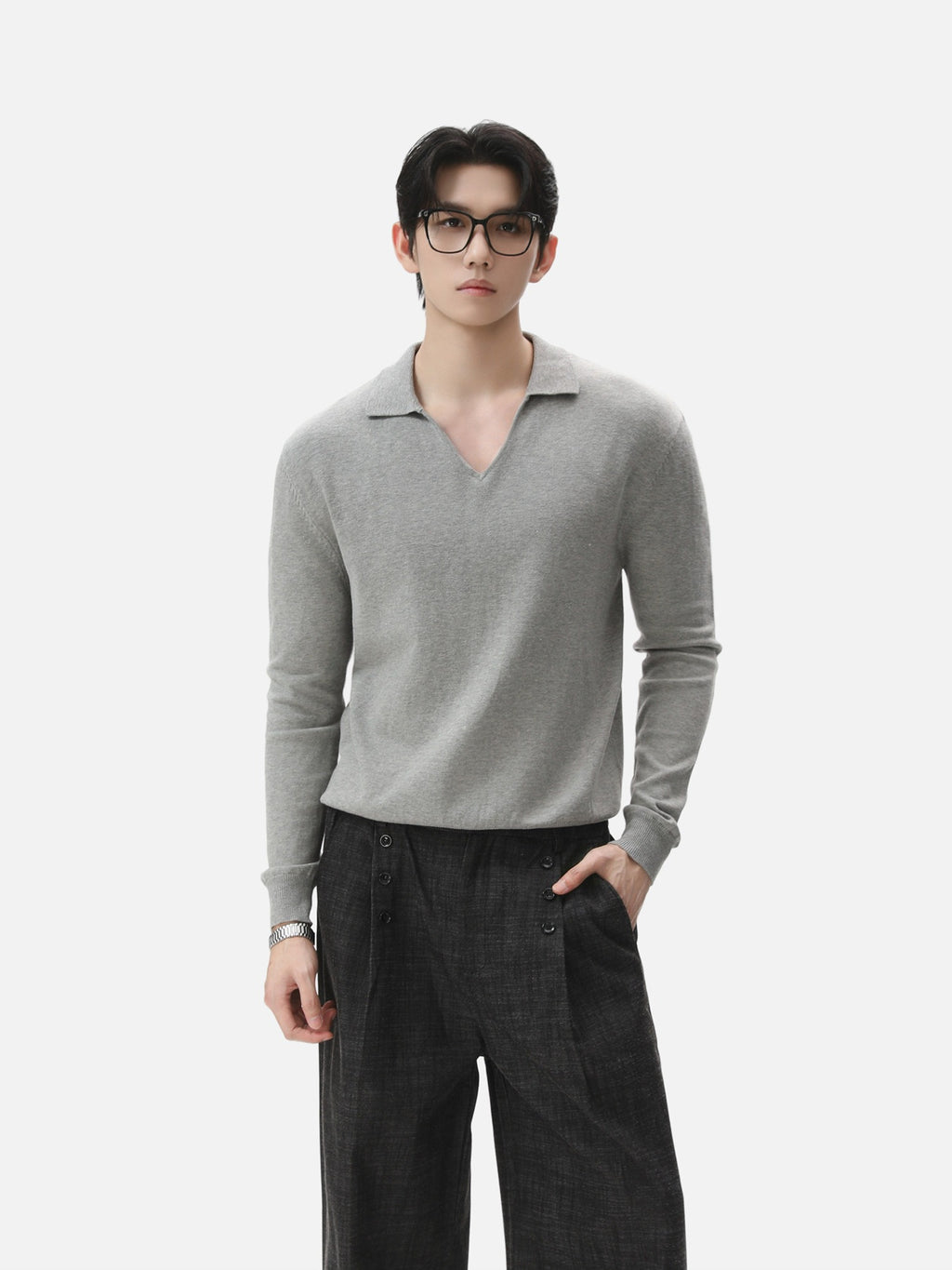 BNB Seamless V-Polo Sweater (4colors)
