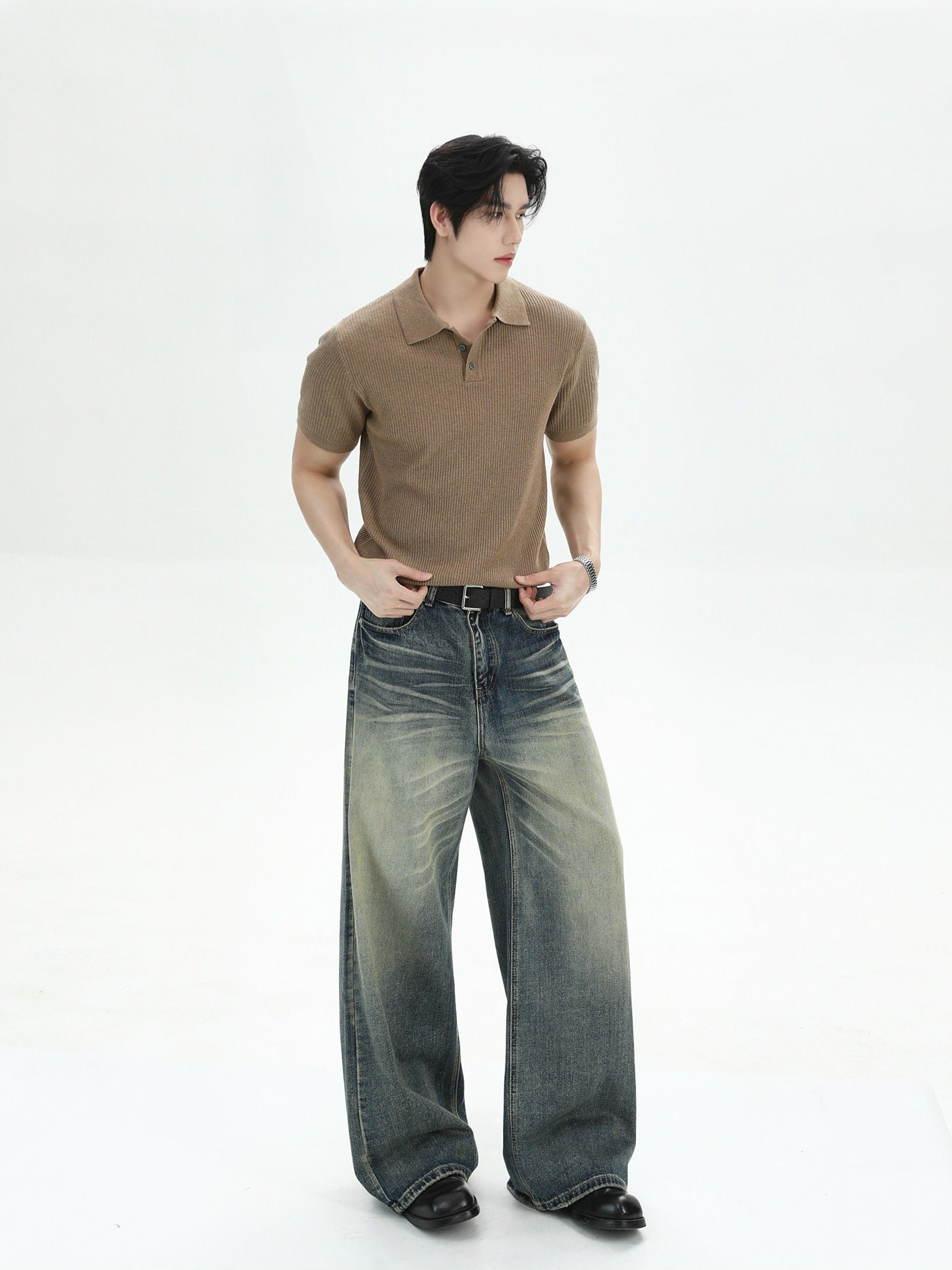 BNB Perfect Rib Half Polo Knit (2color)