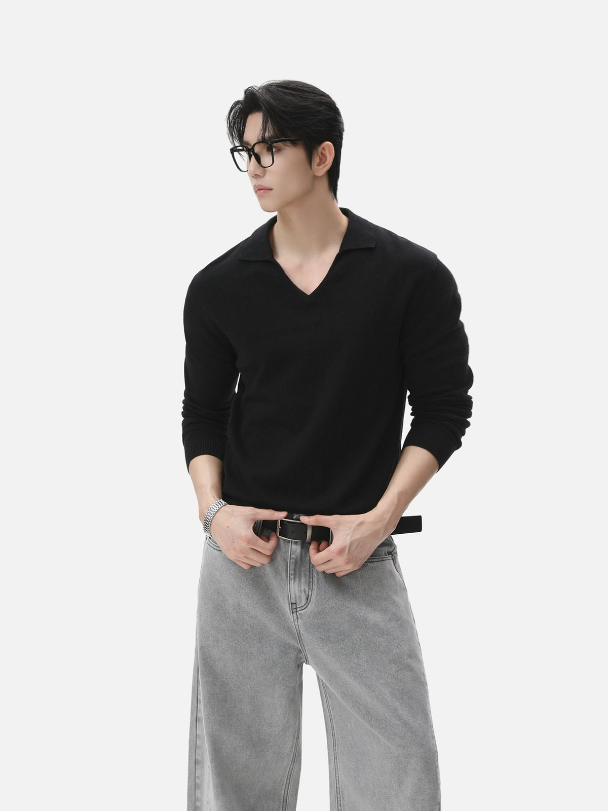BNB Seamless V-Polo Sweater (4colors)