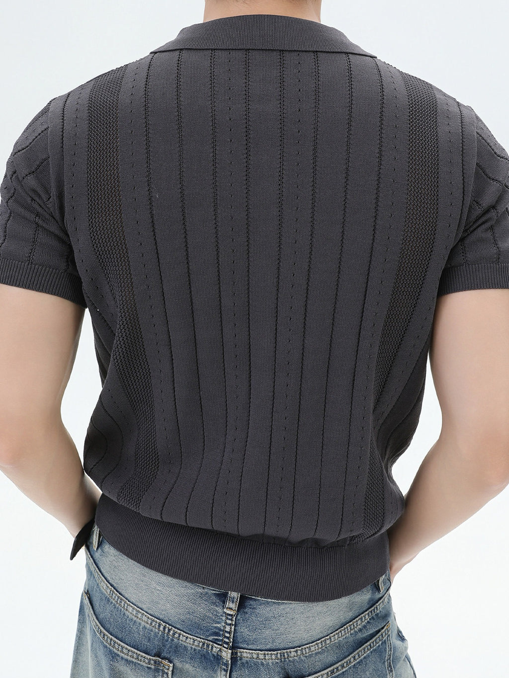 BNB Vertical Ribbed Knit Polo (3color)