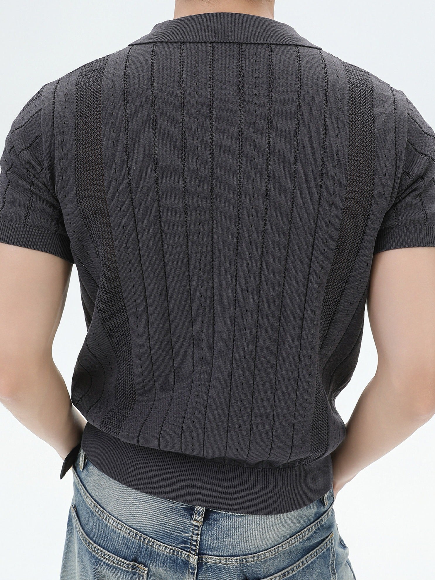 BNB Vertical Ribbed Knit Polo (3color)