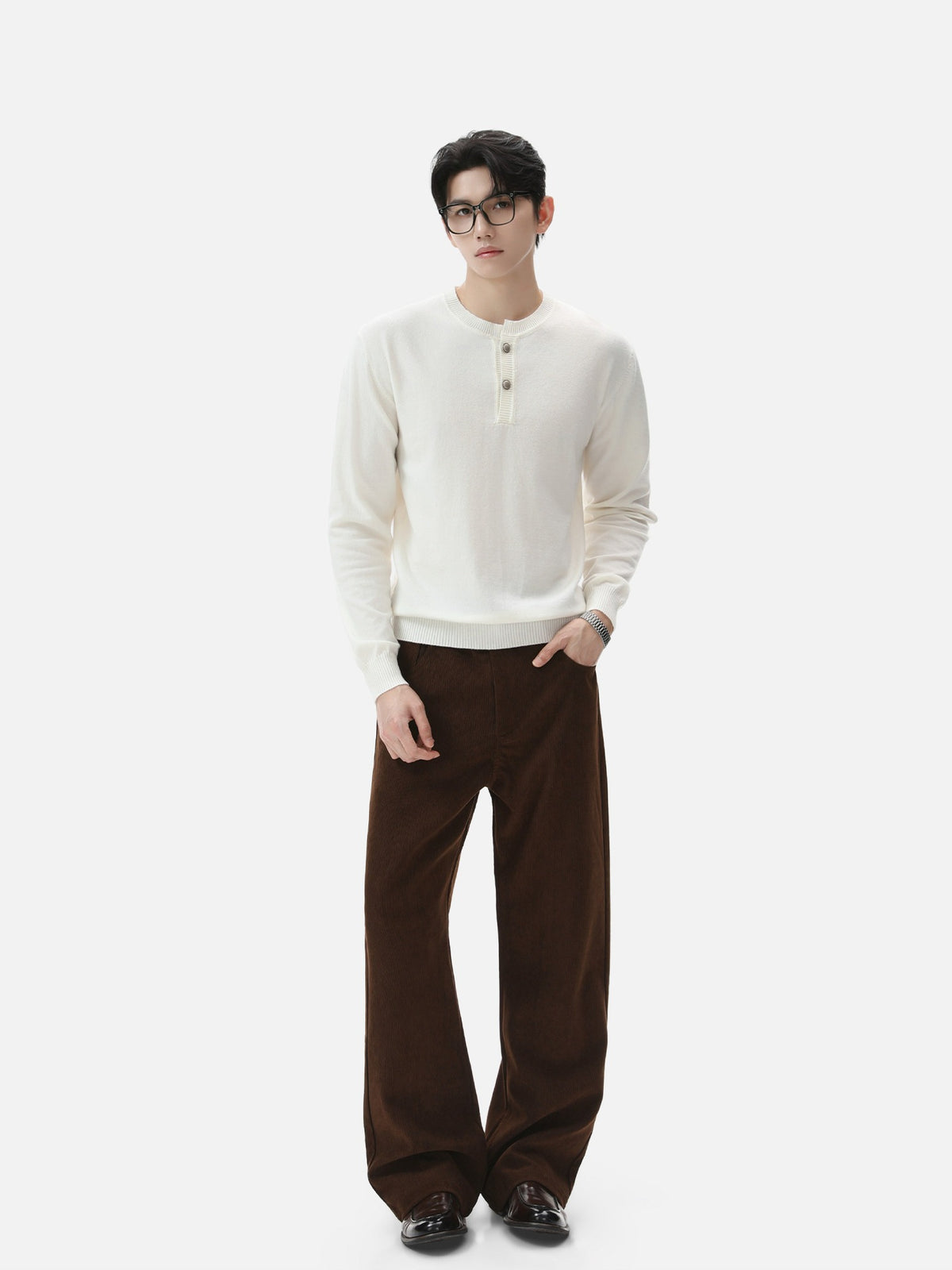 BNB Frame-Drape Knit Henley (3colors)