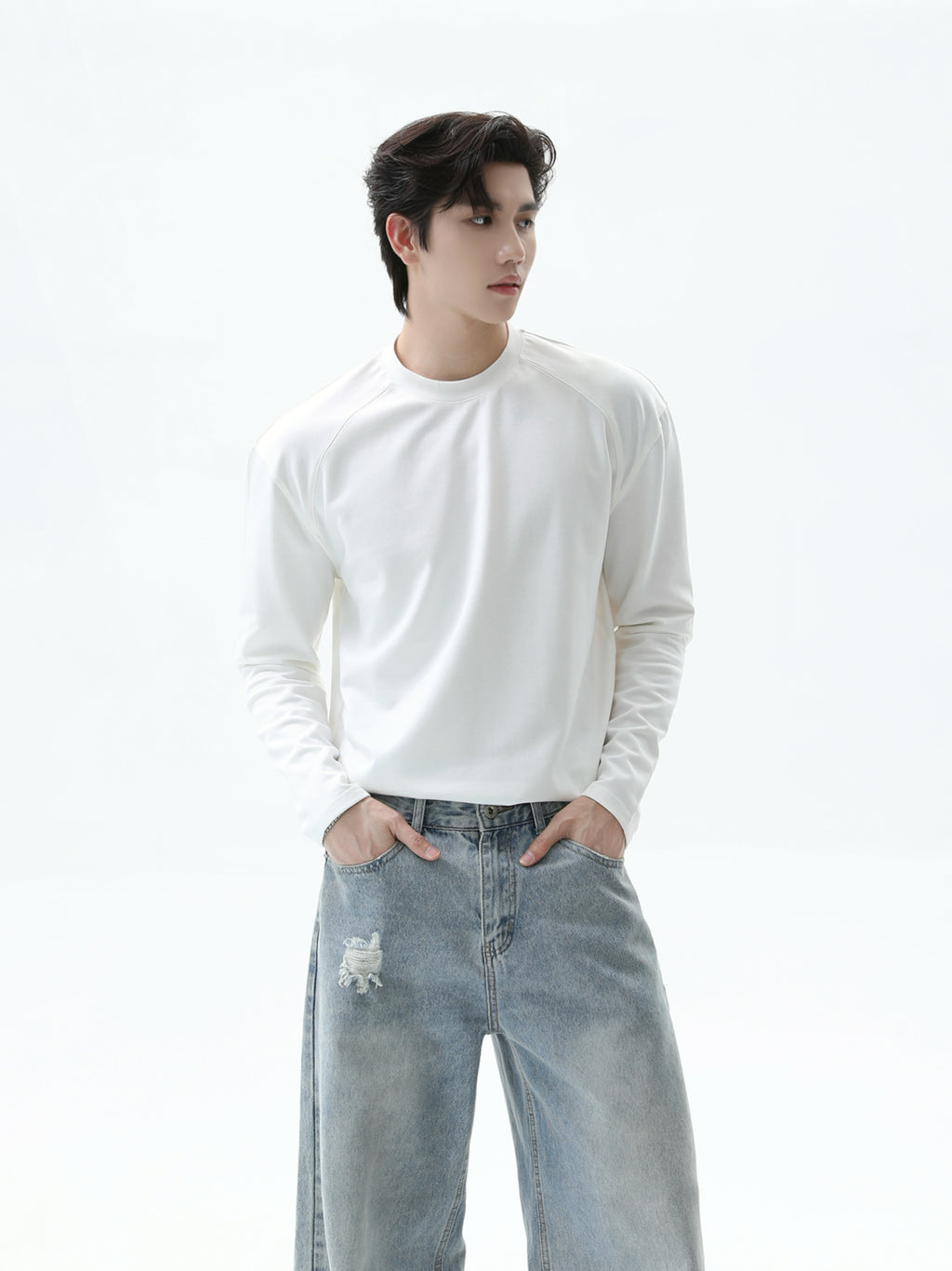 BNB Perfect Crew Neck Long T-shirt (4color)