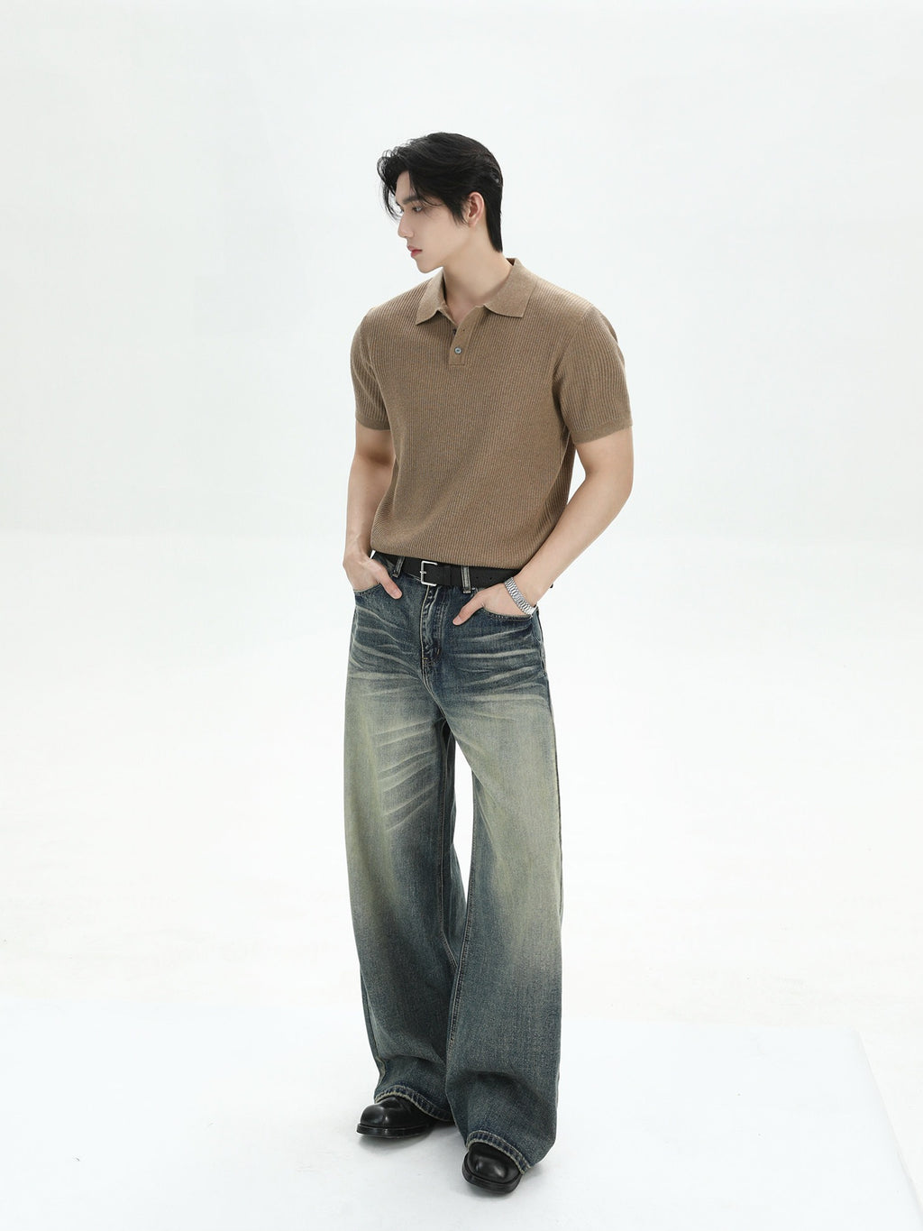BNB Perfect Rib Half Polo Knit (2color)