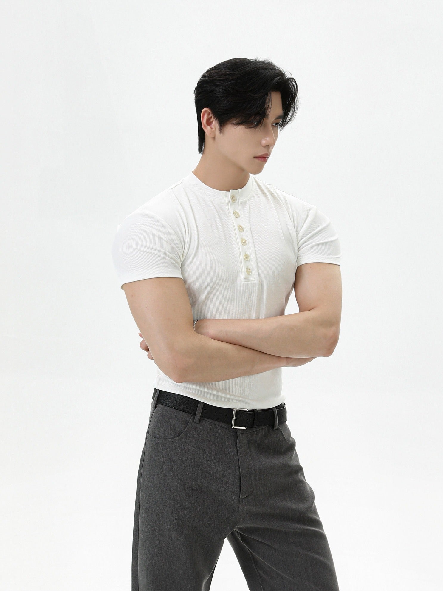 BNB Perfect Smooth Henleyneck Knit (3color)