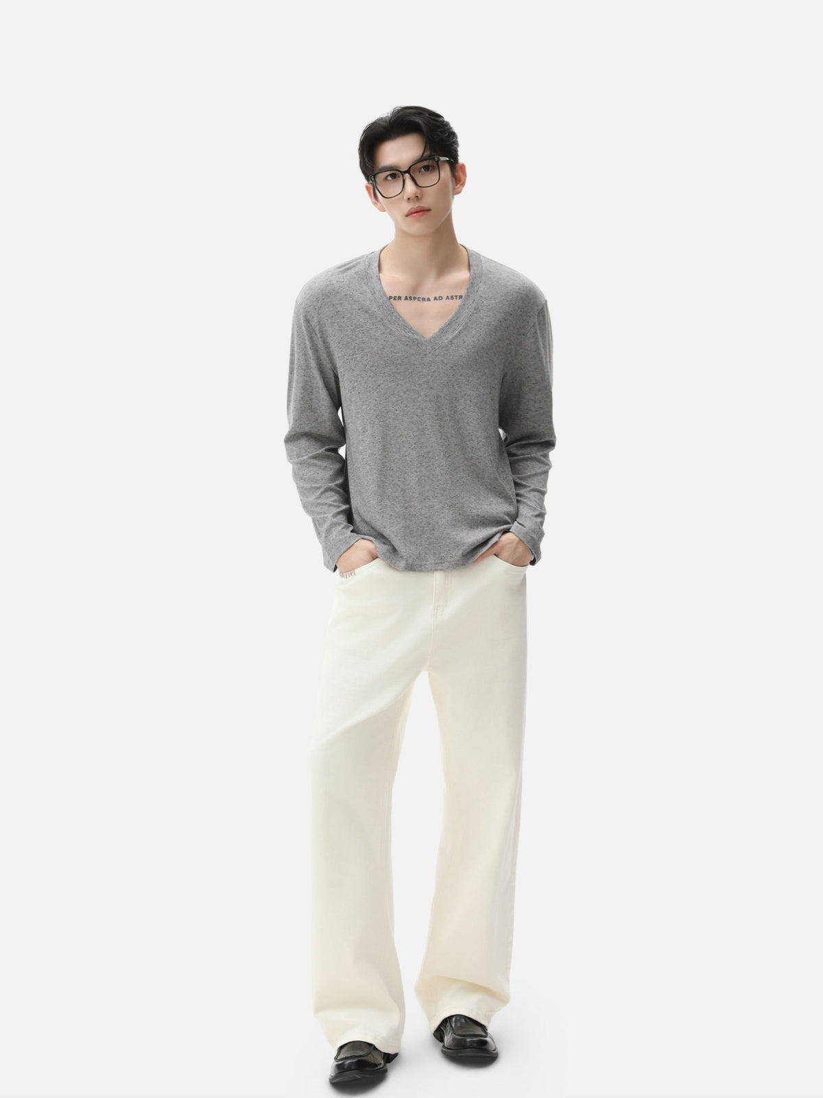 BNB Sculpt Heather V-Neck Tee (3colors)