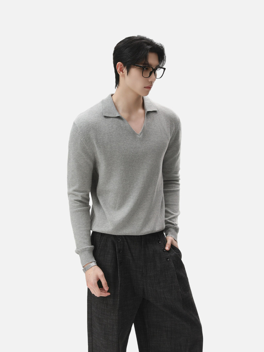 BNB Seamless V-Polo Sweater (4colors)