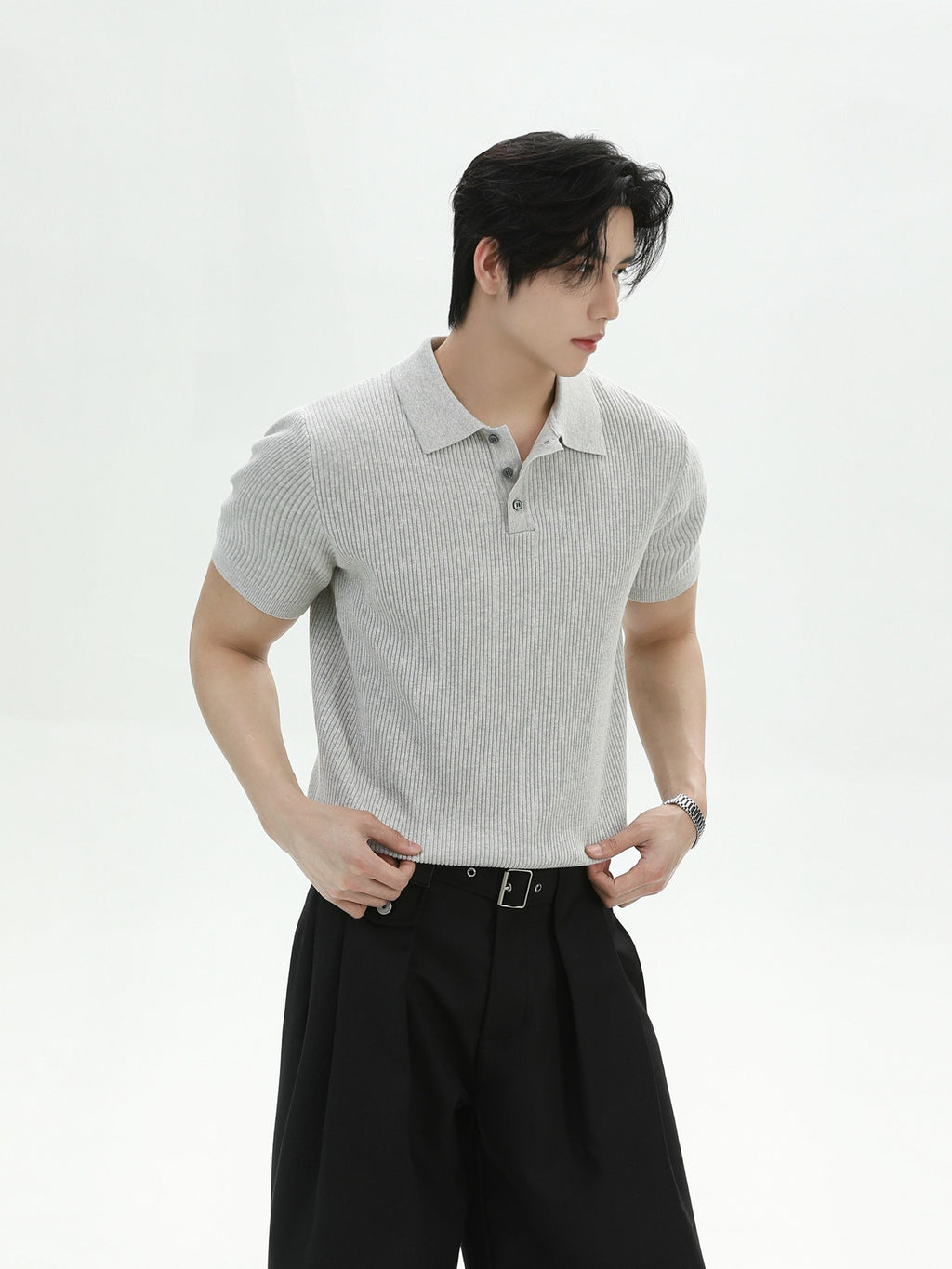 BNB Perfect Rib Half Polo Knit (2color)