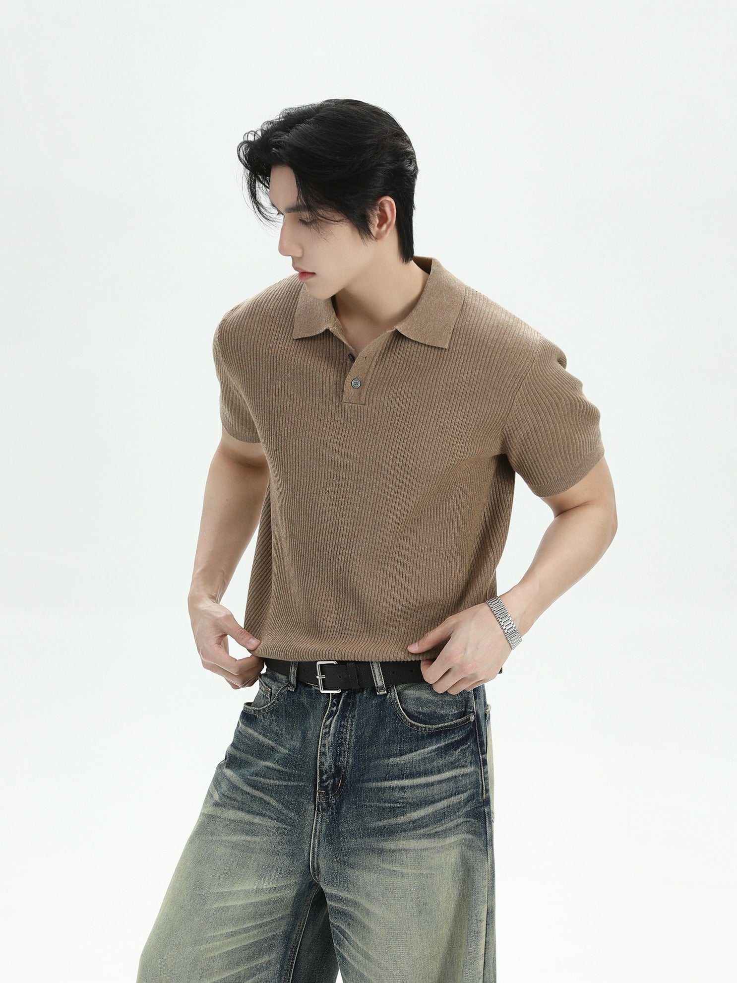 BNB Perfect Rib Half Polo Knit (2color)