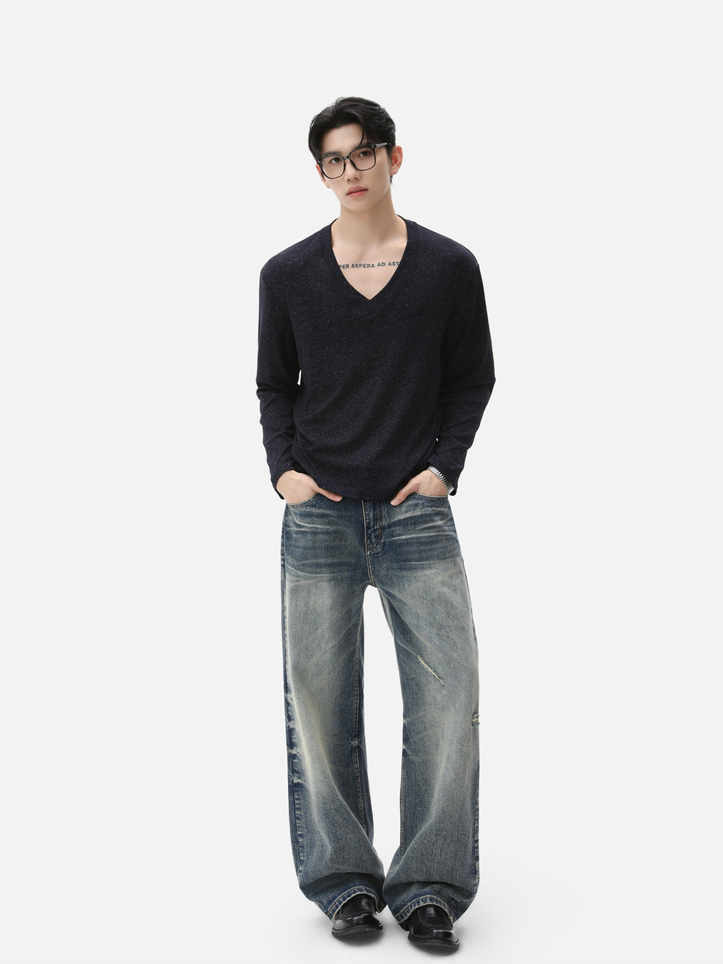 BNB Sculpt Heather V-Neck Tee (3colors)