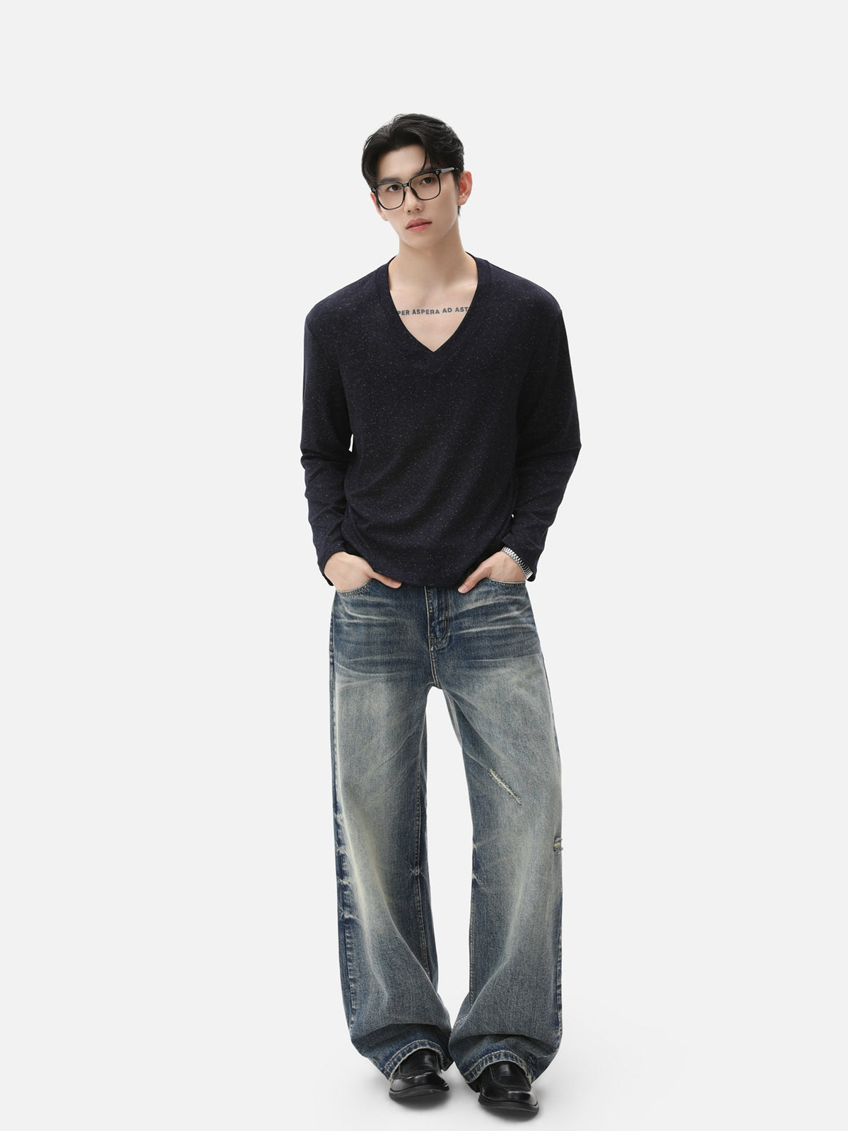 BNB Sculpt Heather V-Neck Tee (3colors)