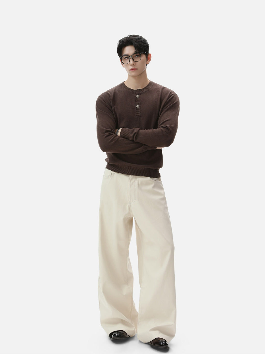BNB Frame-Drape Knit Henley (3colors)
