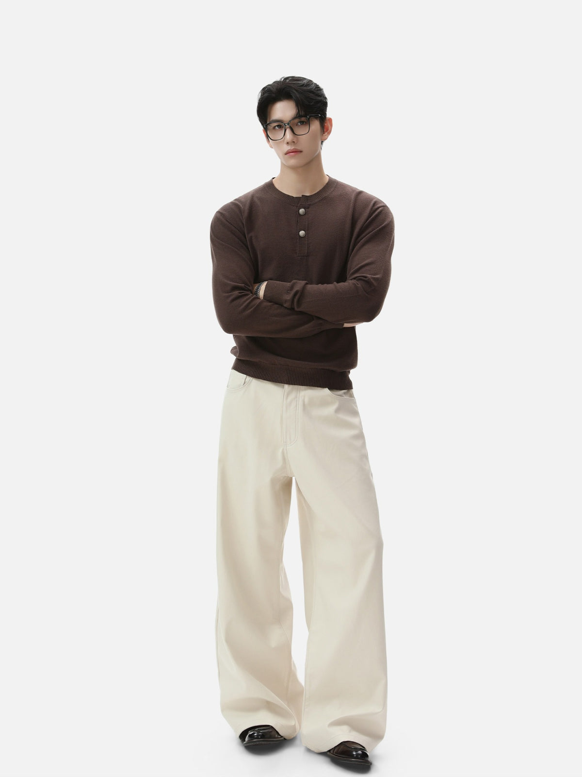BNB Frame-Drape Knit Henley (3colors)
