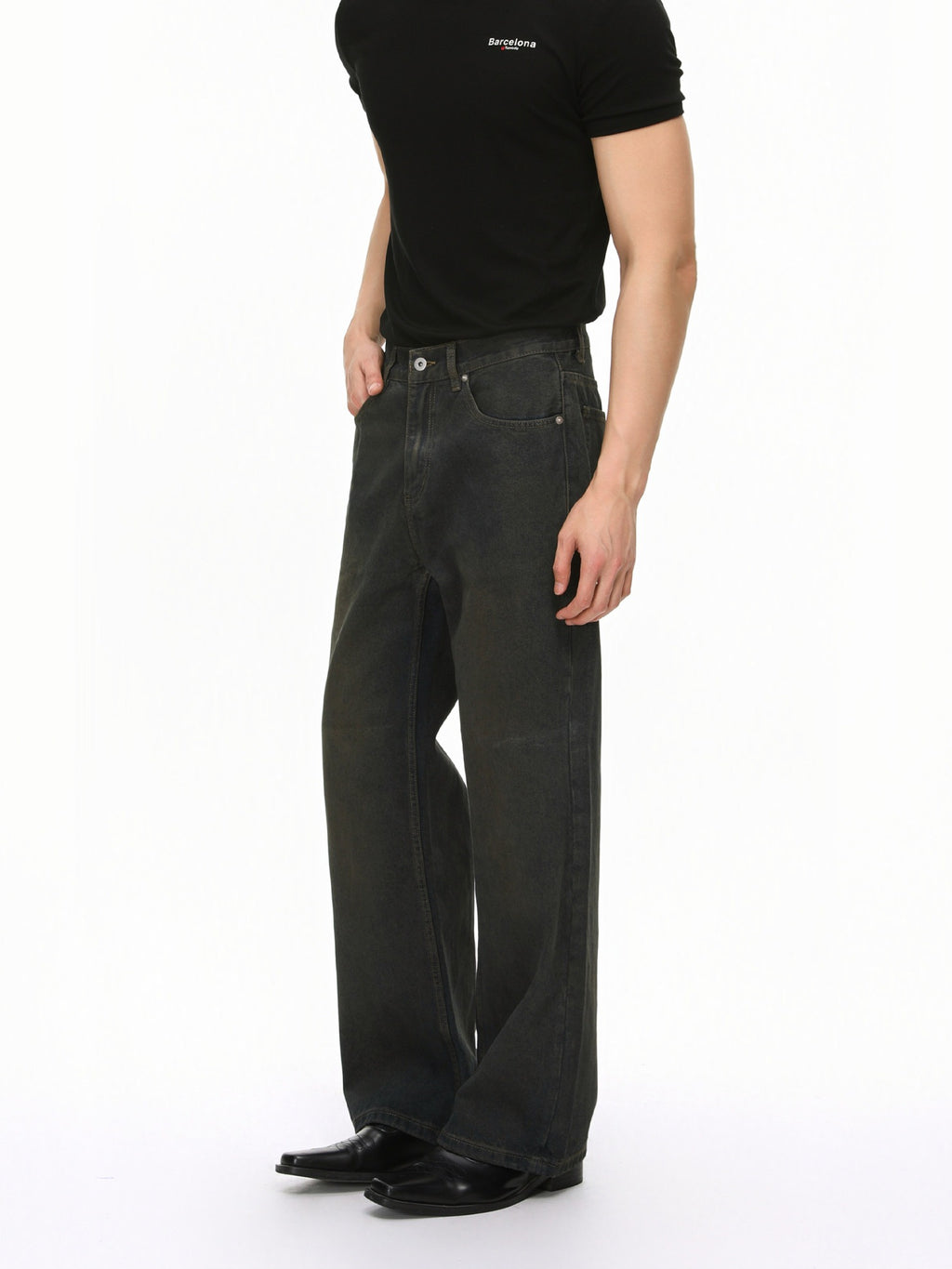 BNB Washed Straight Denim Pants