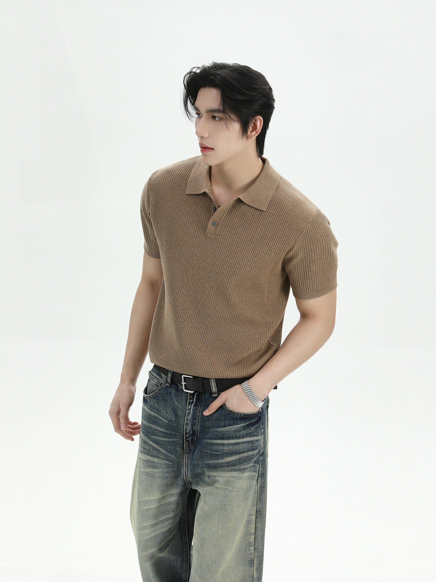 BNB Perfect Rib Half Polo Knit (2color)