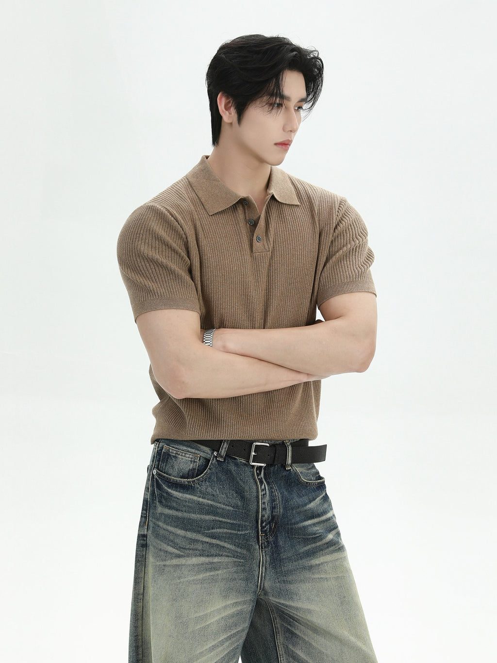 BNB Perfect Rib Half Polo Knit (2color)