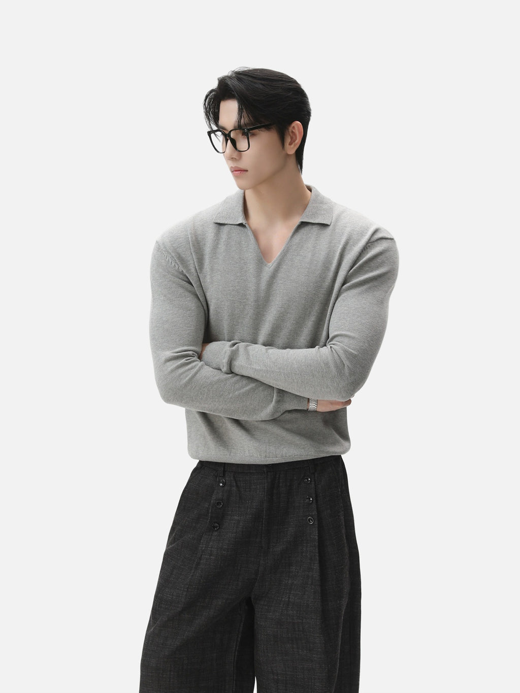 BNB Seamless V-Polo Sweater (4colors)