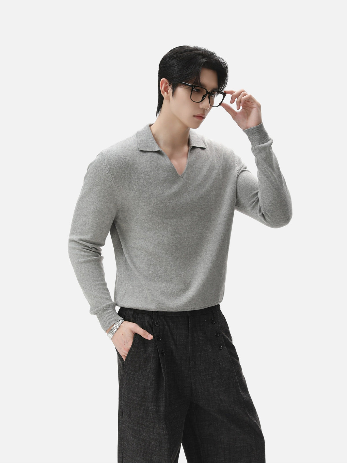 BNB Seamless V-Polo Sweater (4colors)