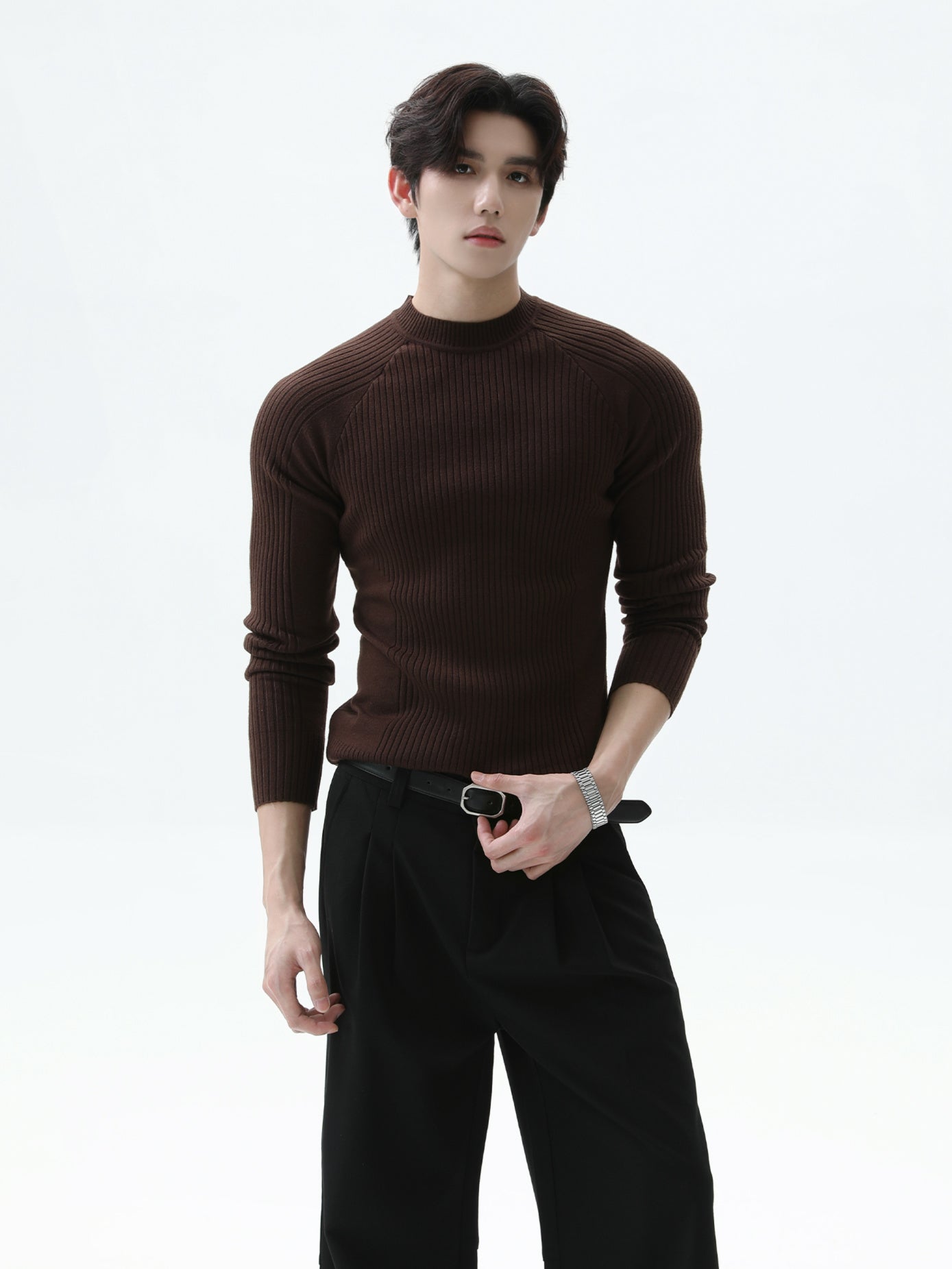 BNB Perfect Essential Rib Mock Knit (4color)