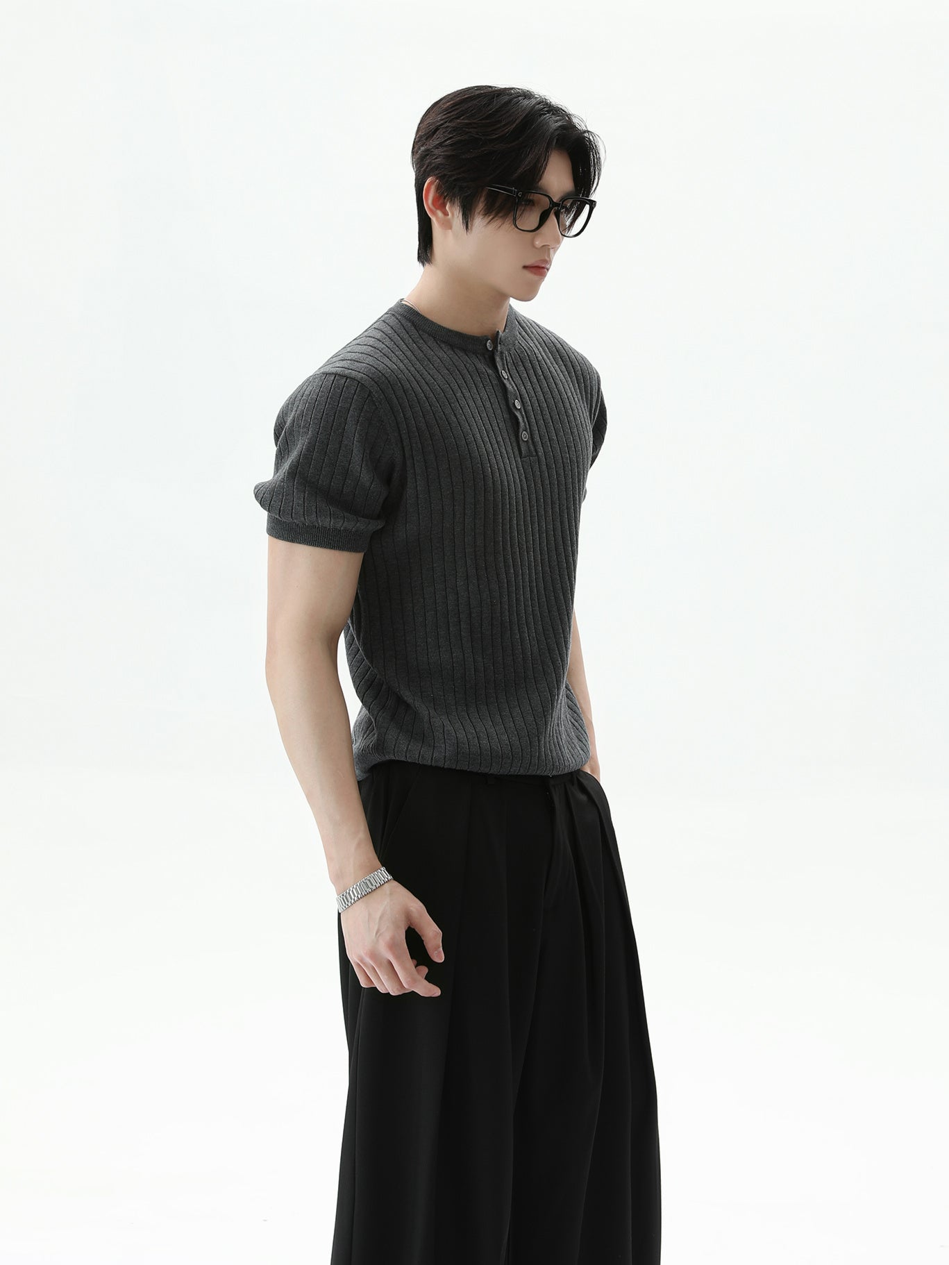 BNB Perfect Rib Knit Henley (2color)