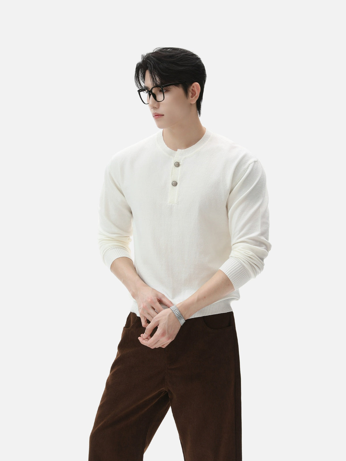 BNB Frame-Drape Knit Henley (3colors)
