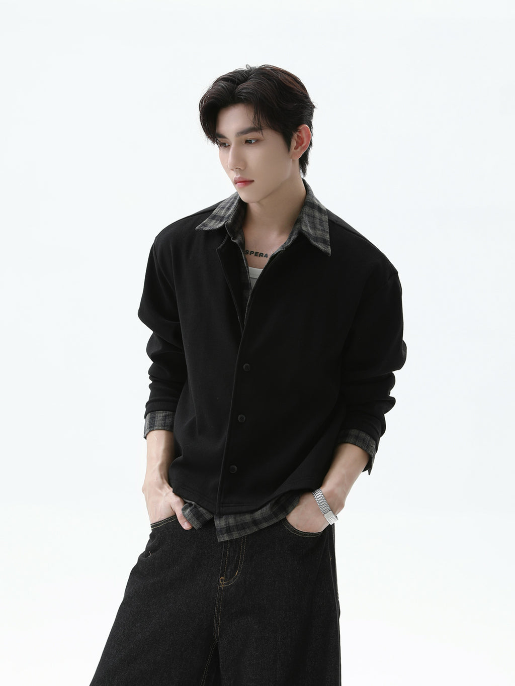 BNB Perfect Check Layered Shirt Jacket (2color)